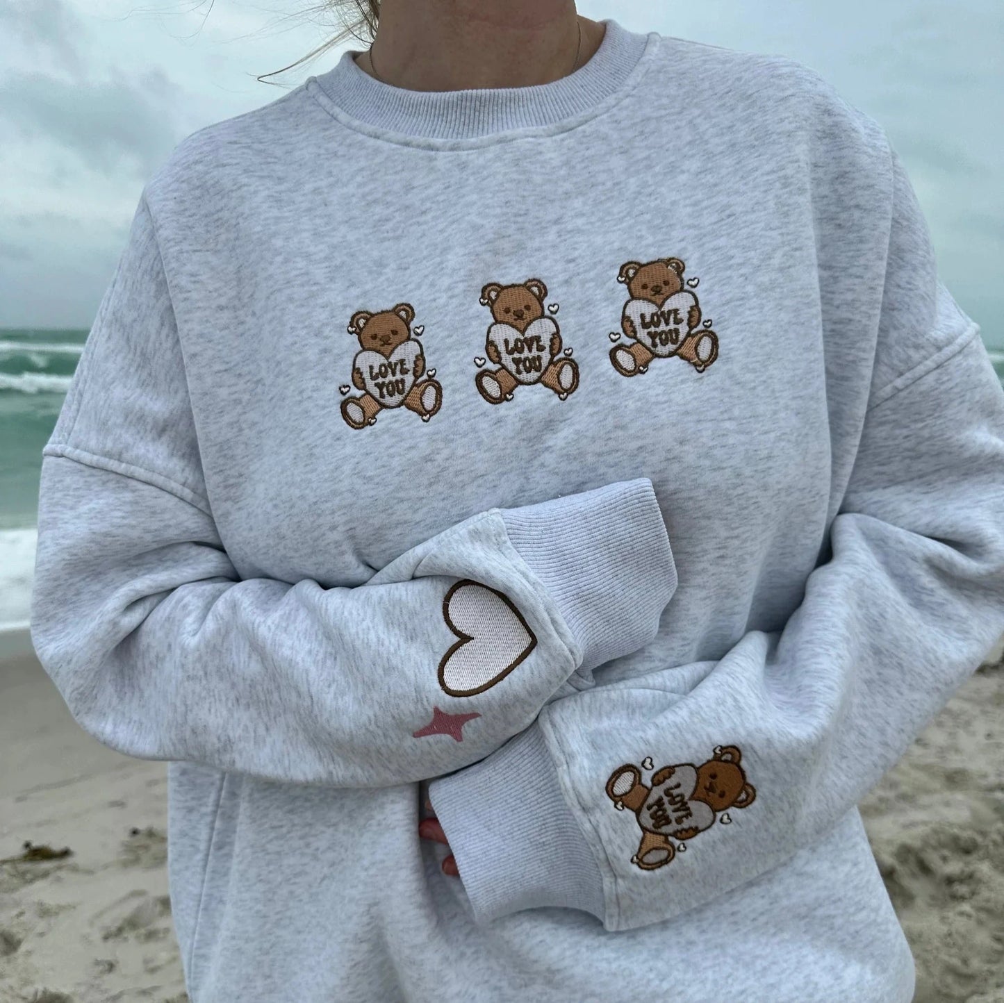 Embroidered Cozy Bear Sweatshirt