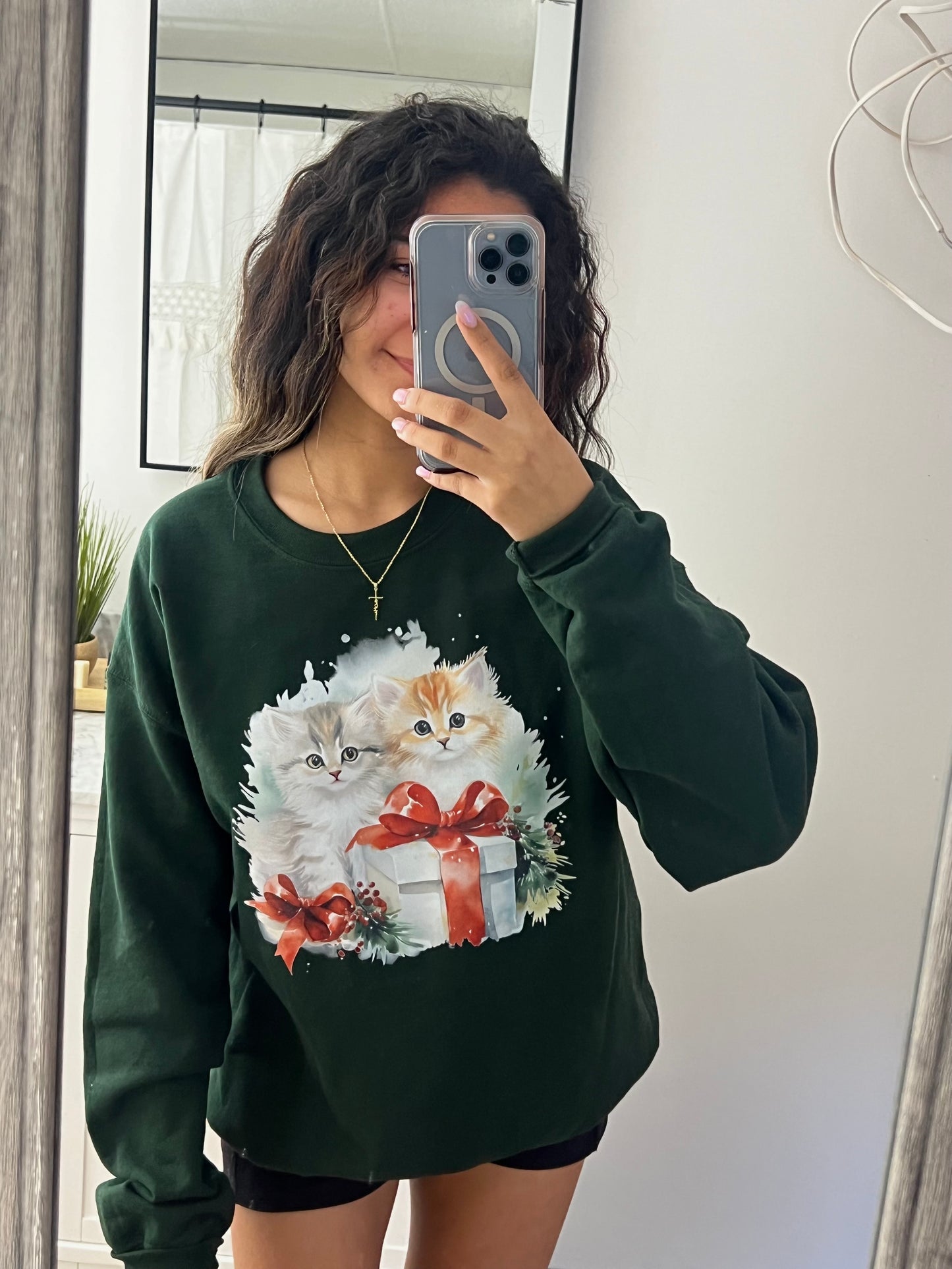 Vintage Cat Christmas Sweatshirt