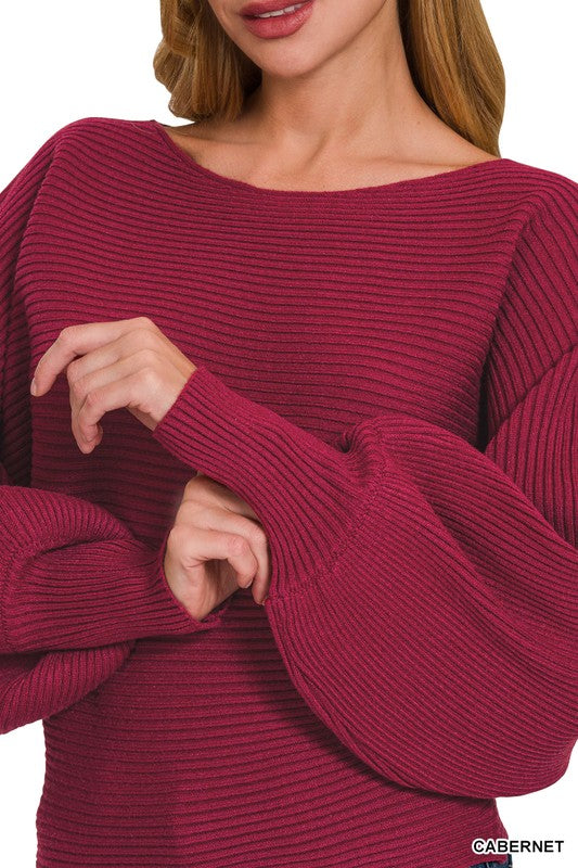 Cabernet Balloon Sleeve Sweater