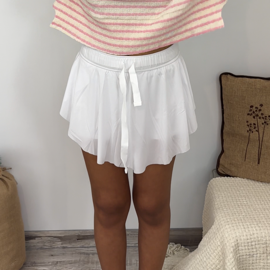 White Ruffle Tennis Skirt