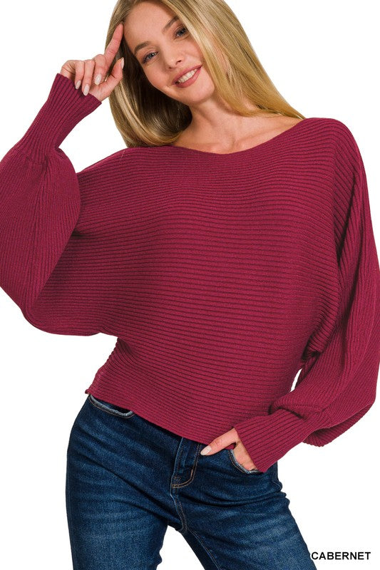 Cabernet Balloon Sleeve Sweater