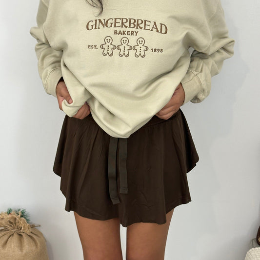 Brown Ruffle Tennis Skirt