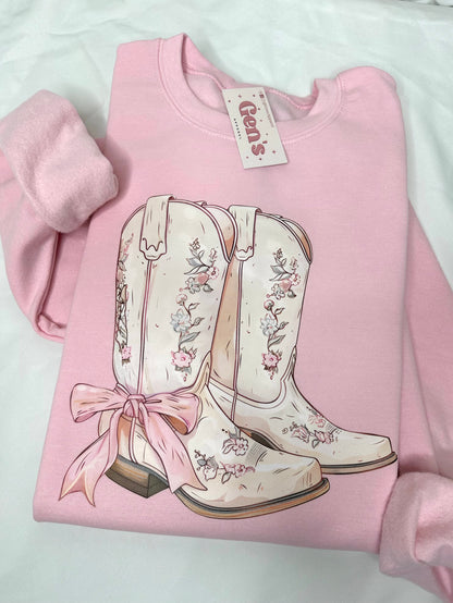 Girly Western Boots Sweatshirt