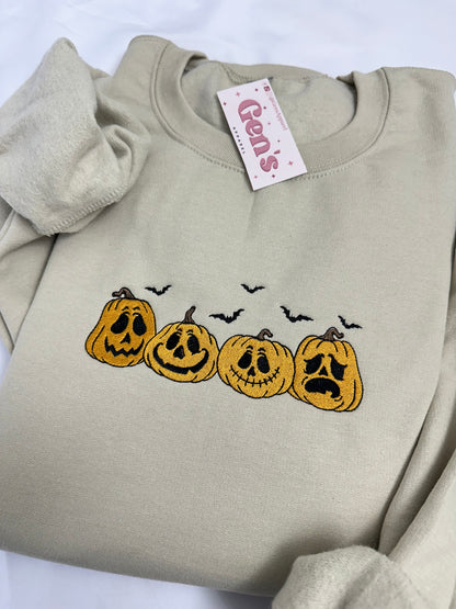 Embroidered Vintage Pumpkins Sweatshirt