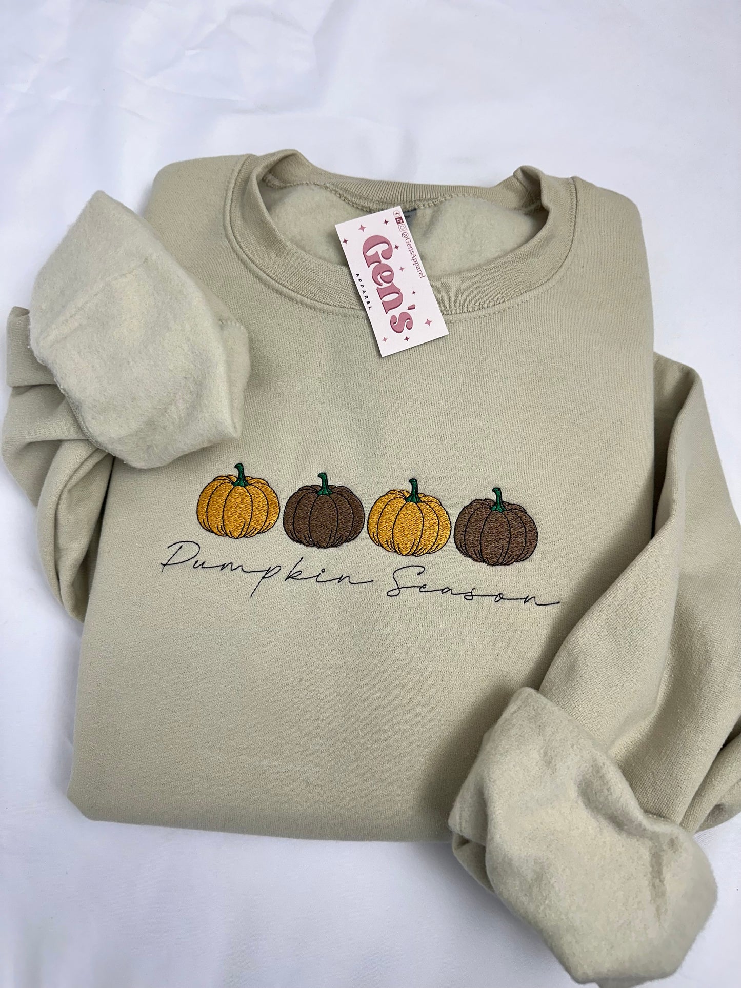 Embroidered Pumpkin Season Sweatshirt