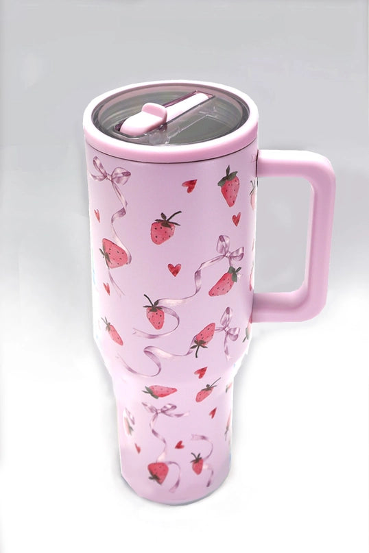 Coquette Strawberry 40oz Stainless Steel Tumbler (Spill Proof)