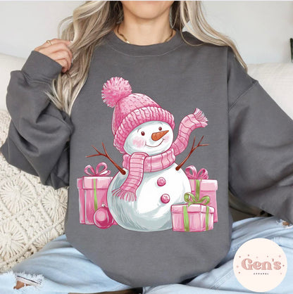 Pink Snowman Sweatshirt