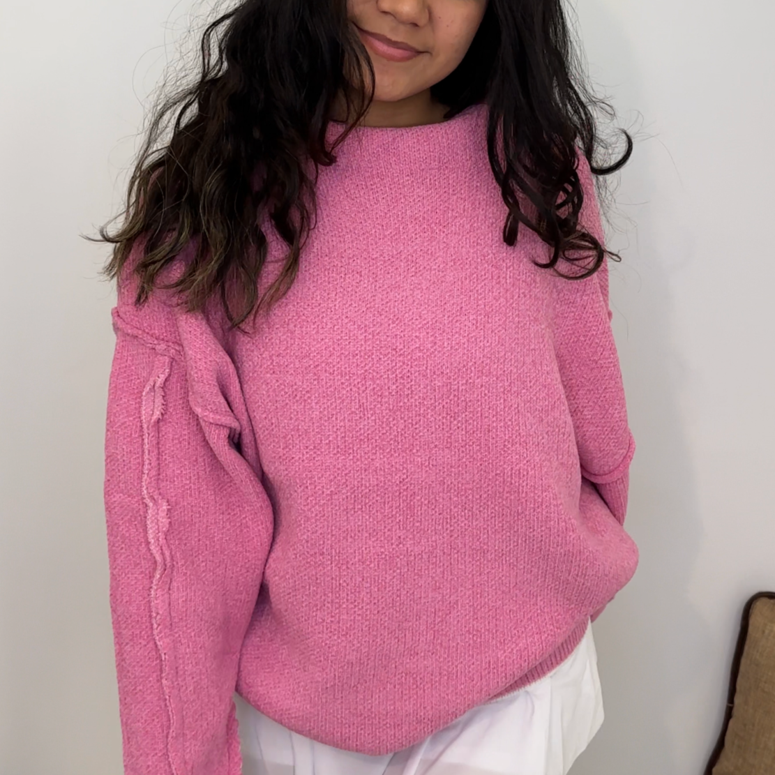 Pink Chenille Sweater