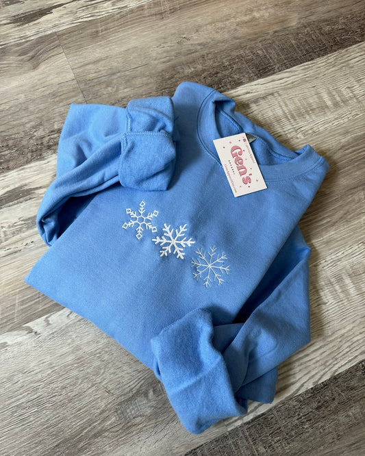 Embroidered SnowFlakes Sweatshirt