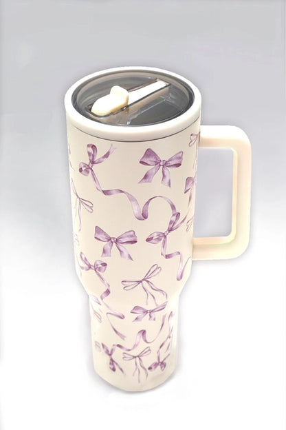 Coquette Pink Bows 40oz Stainless Steel Tumbler (Spill Proof)