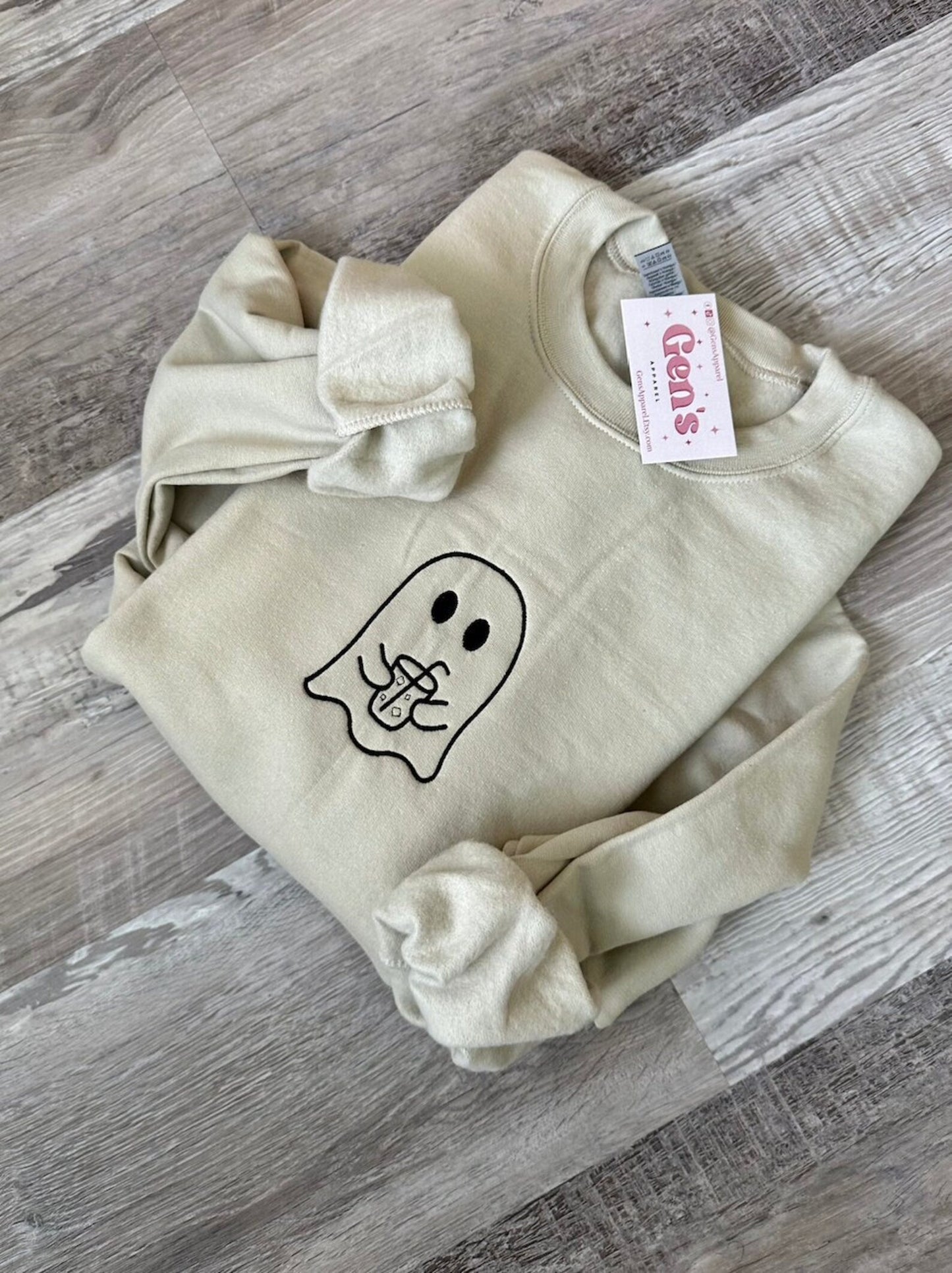 Embroidered Iced Coffee Ghost