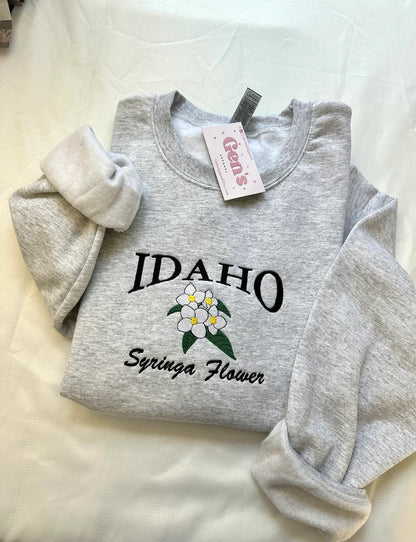 Idaho State Flower Embroidered Sweatshirt