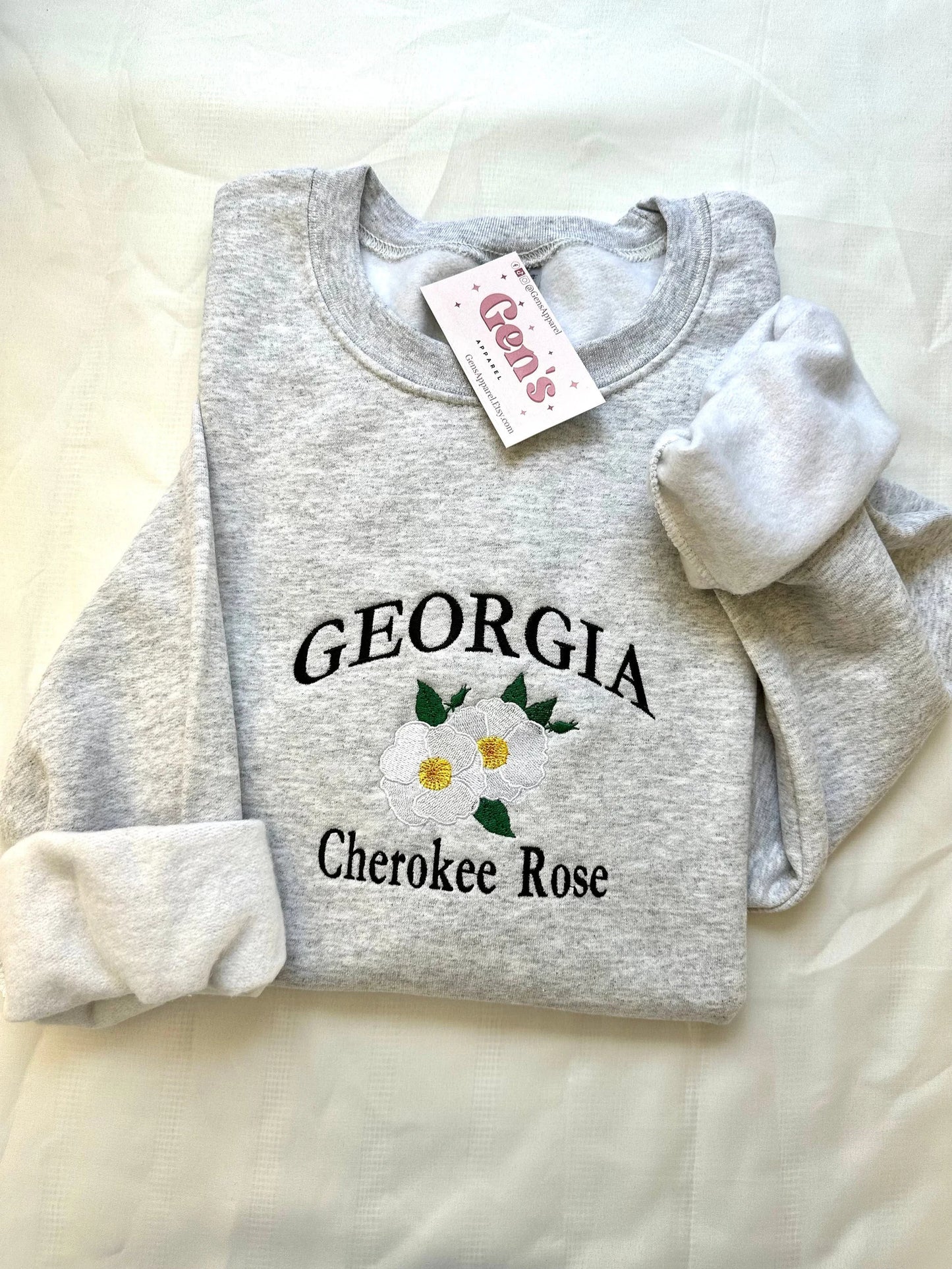 Georgia State Flower Embroidered Sweatshirt