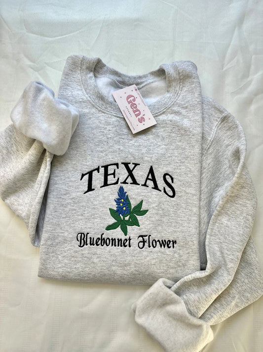 Texas State Flower Embroidered Sweatshirt