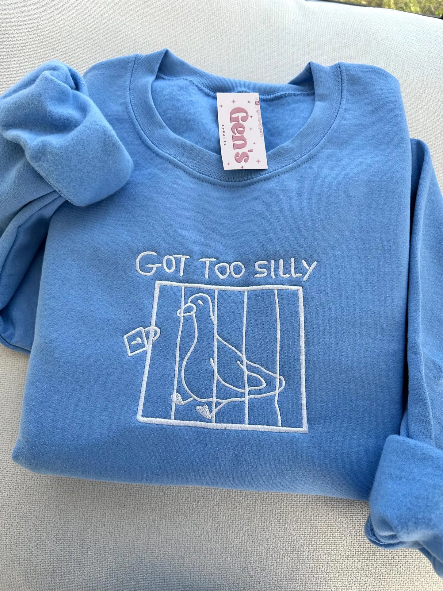 Embroidered Got Too Silly Sweatshirt